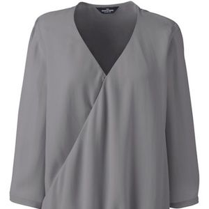 Women's 3/4-sleeve Wrap Crepe Blouse